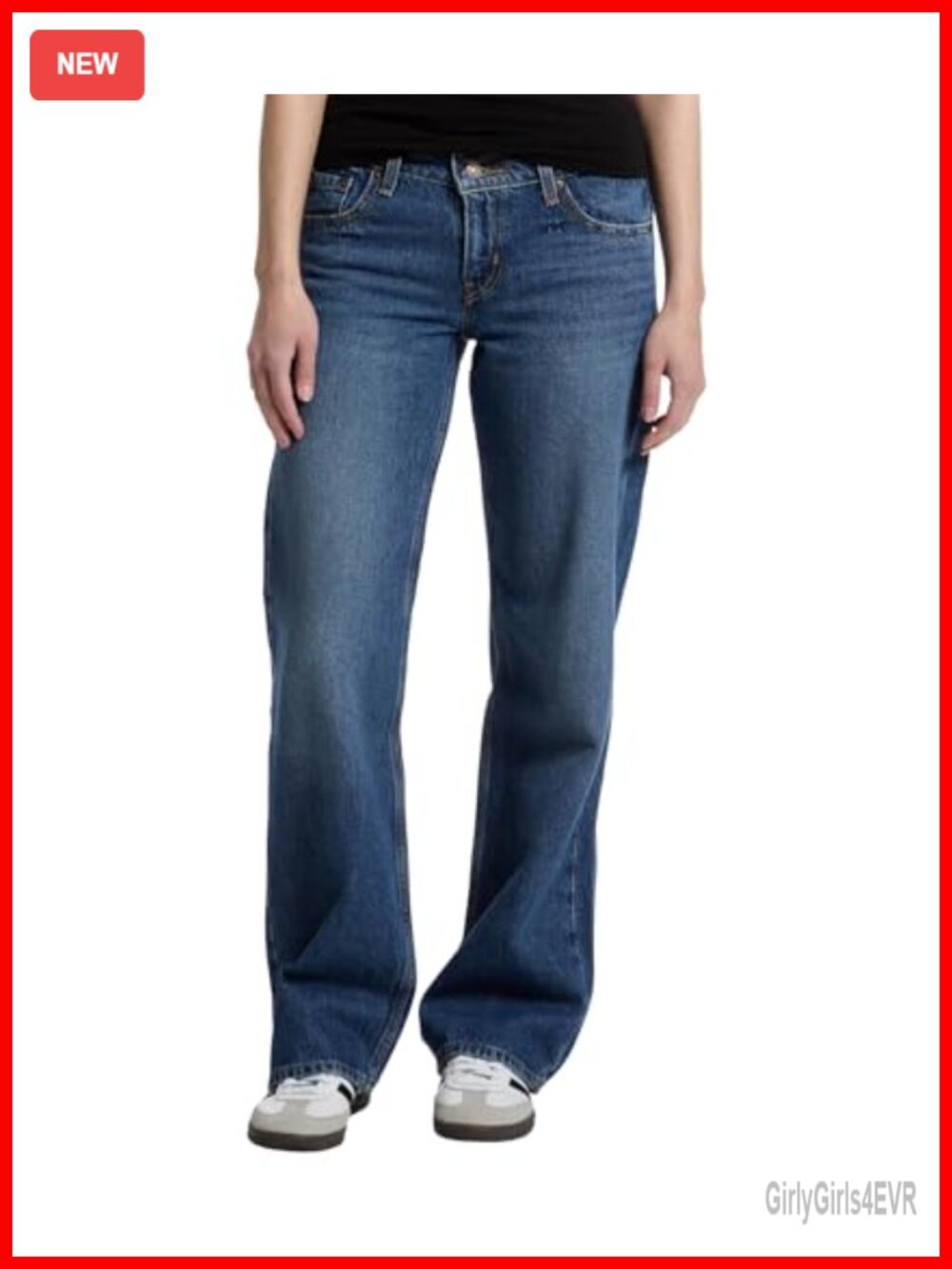 Low Rise Superlow Jeans Slim Hip Loose Leg Straight Leg Denim
